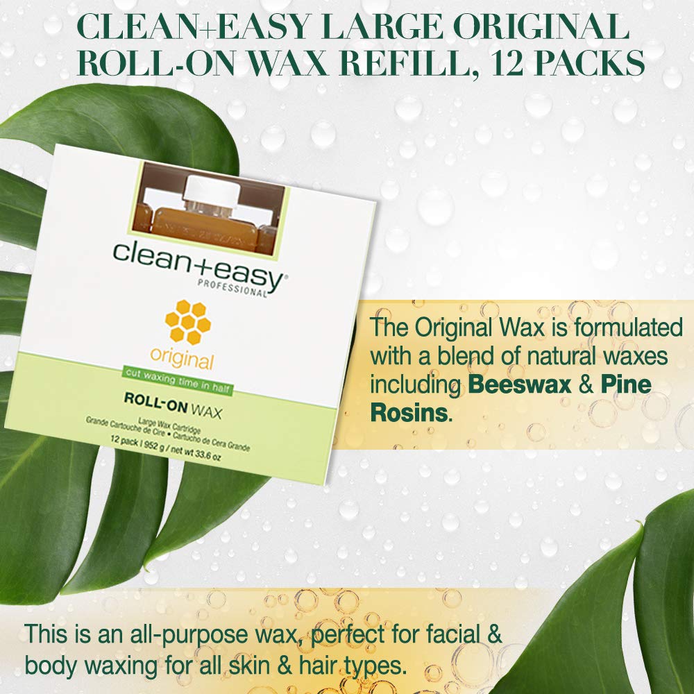 C+E Original Wax Refills, Large (leg) Original Wax, 2.8 oz - Pack of 12 Beauty and Personal Care Clean + Easy