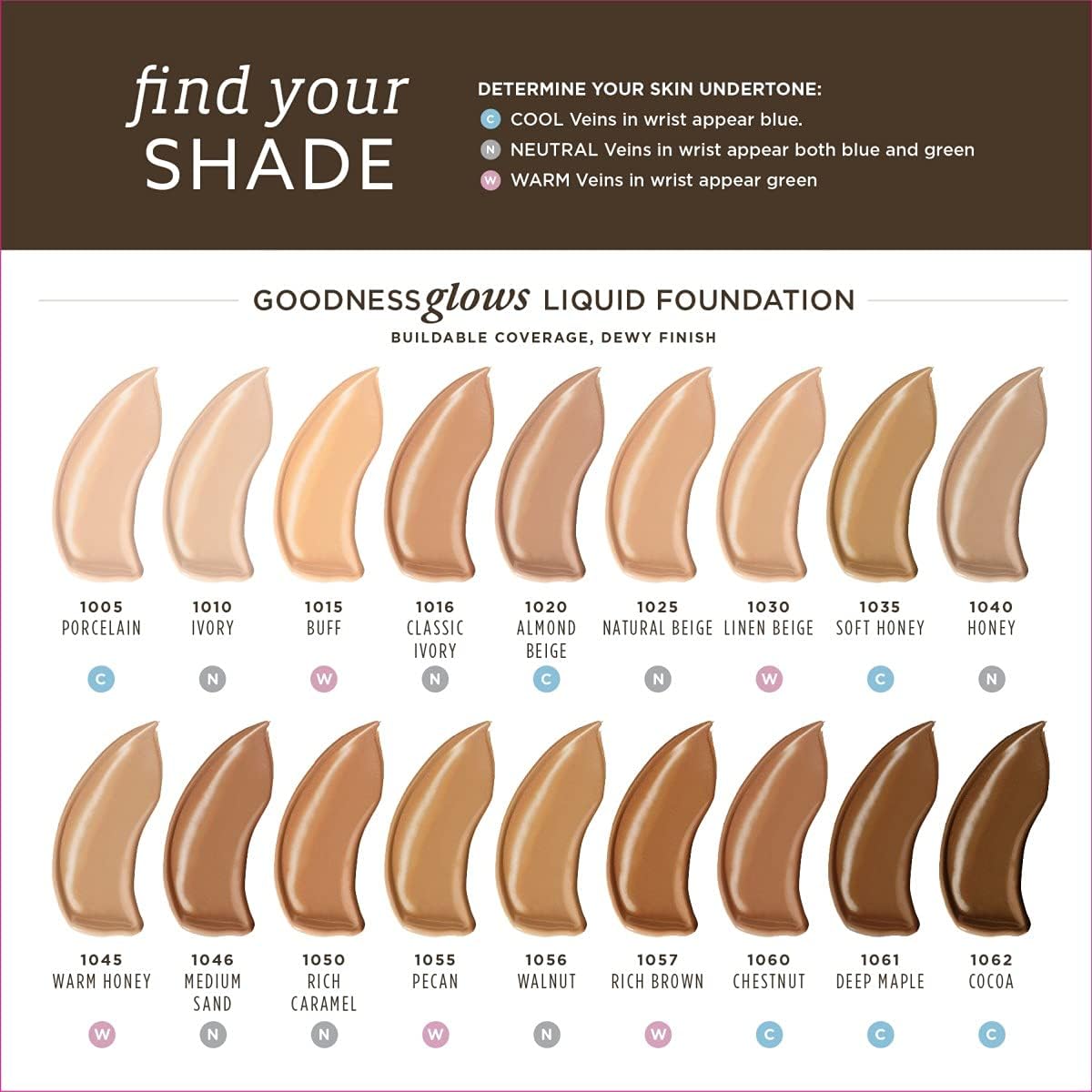 5 Pack Burt's Bees Liquid Foundation - 5 Shades Picked at Random - Walnut, Deep Maple, Rich Caramel, Chestnut, Pecan, Rich Brown Beauty & Personal Care Burt's Bees