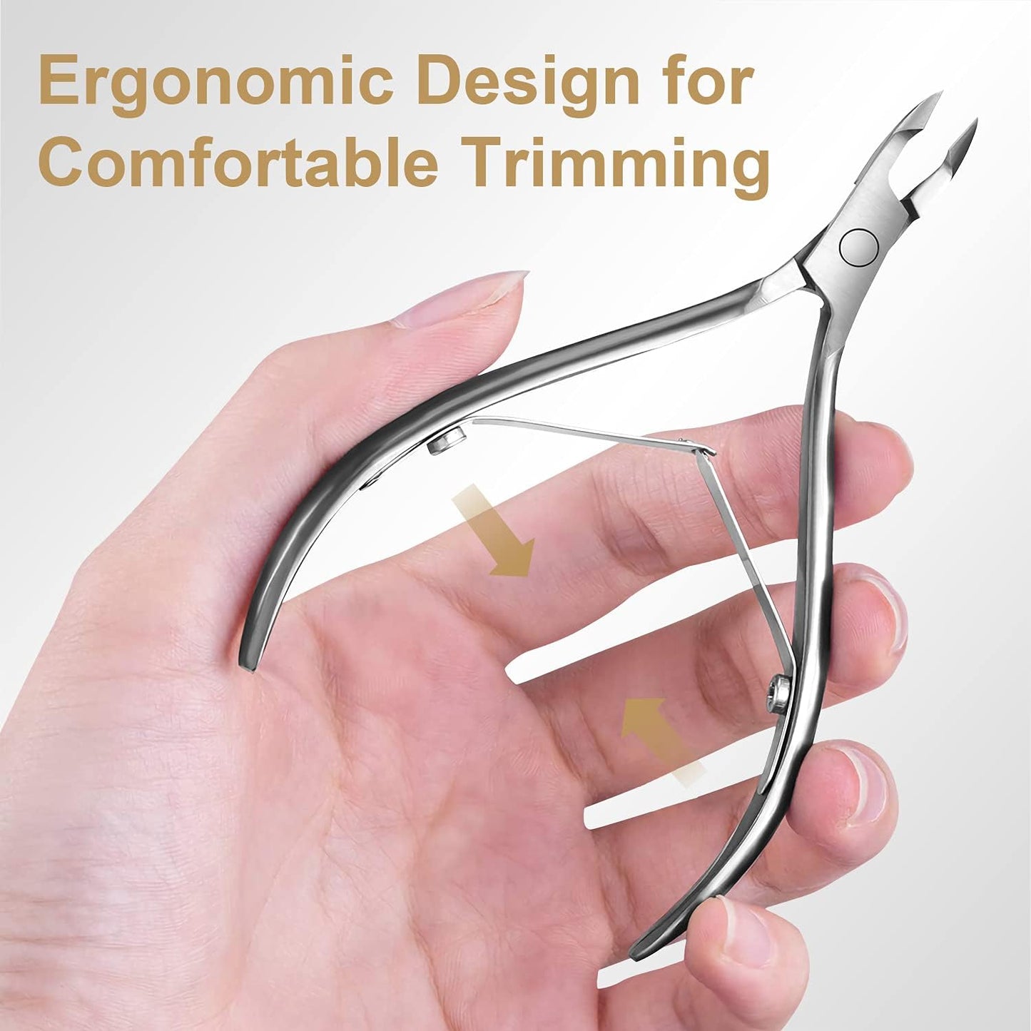 Cuticle Trimmer with Cuticle Pusher - Easkep Cuticle Remover Cuticle Nipper Professional Stainless Steel Cuticle Cutter Clipper Pedicure Manicure Beauty & Personal Care Easkep