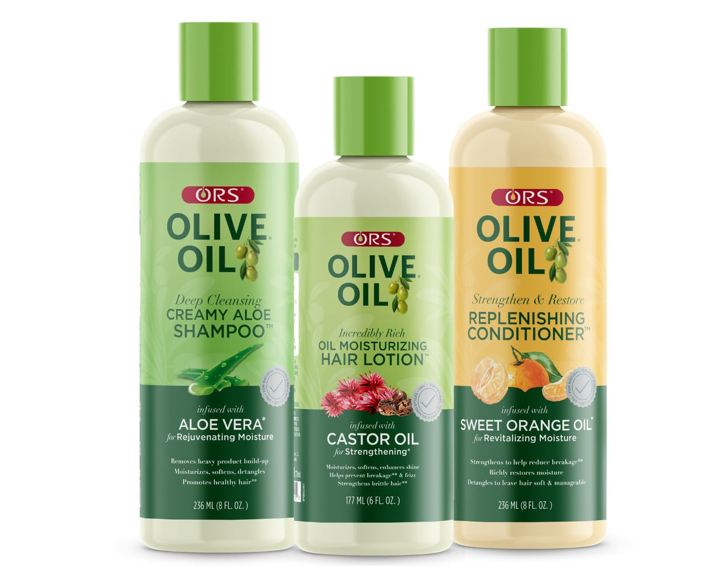 ORS Olive Oil Shampoo, Conditioner & Hair Lotion for Stronger and Healthier Hair 3 Piece Set Beauty & Personal Care ORS