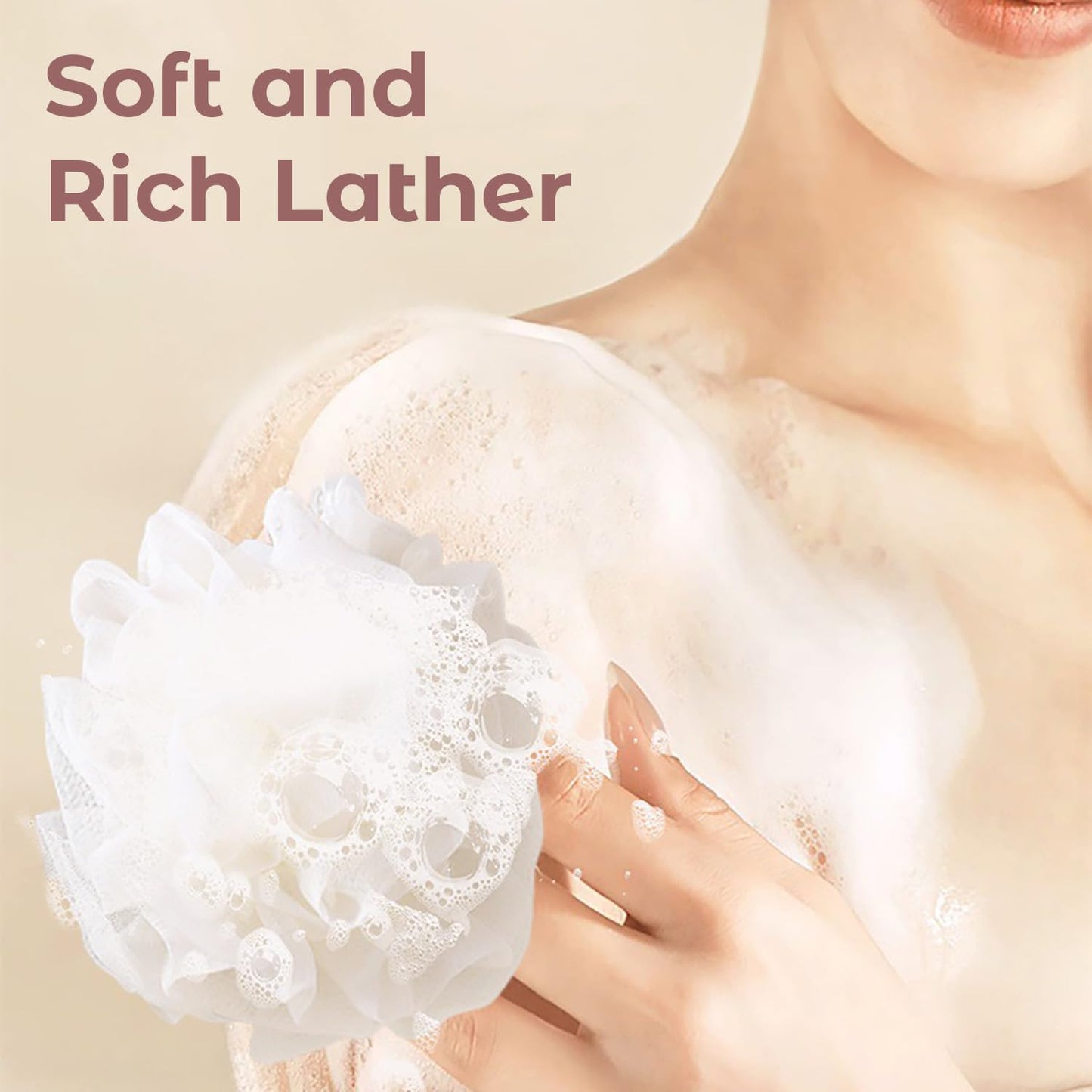 2 in 1 Loofah Sponges 3-Pack Dual-Sided Exfoliating Bath Sponges for Shower & Loofah Washcloth for Bar Soap Premium Body Scrubber with Drawstring Beauty and Personal Care GTFL.RTPOP