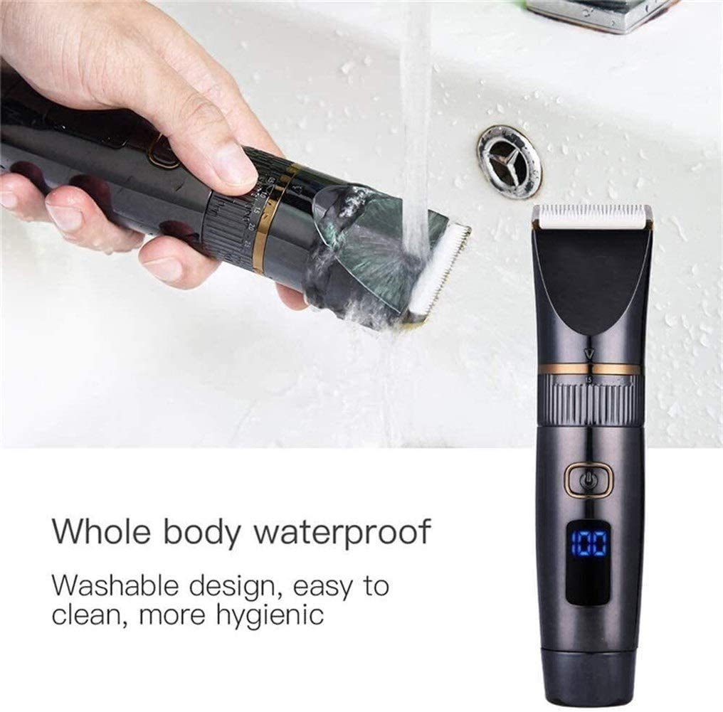 Easy hair clipper Professional Hair Clippers cordless Haircut Hair Trimmer Adult Hair Cutting Machine Style LED Display Waterproof Hair Clipper Men's Beauty and Personal Care SKipdr