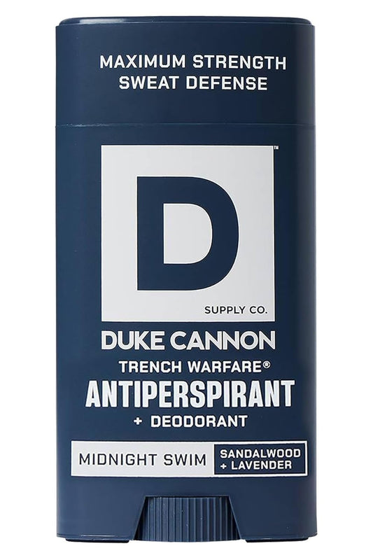 Duke Cannon Midnight Swim Antiperspirant Deodorant for Men - Trench Warfare® - Sandalwood + Lavender Scent - Aluminum-Based Sweat Protection - 3 oz Beauty and Personal Care Duke Cannon Supply Co.