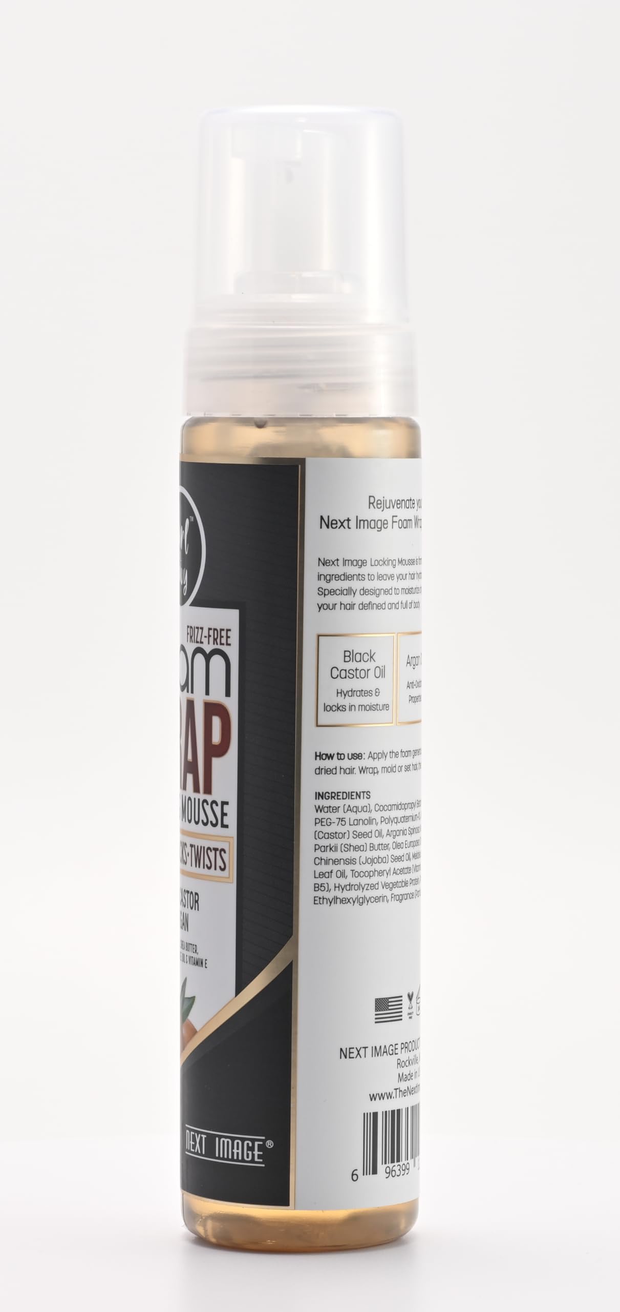 NEXT IMAGE Foam Wrap Locking Mousse (Black Castor & Argan) Beauty & Personal Care NEXT IMAGE
