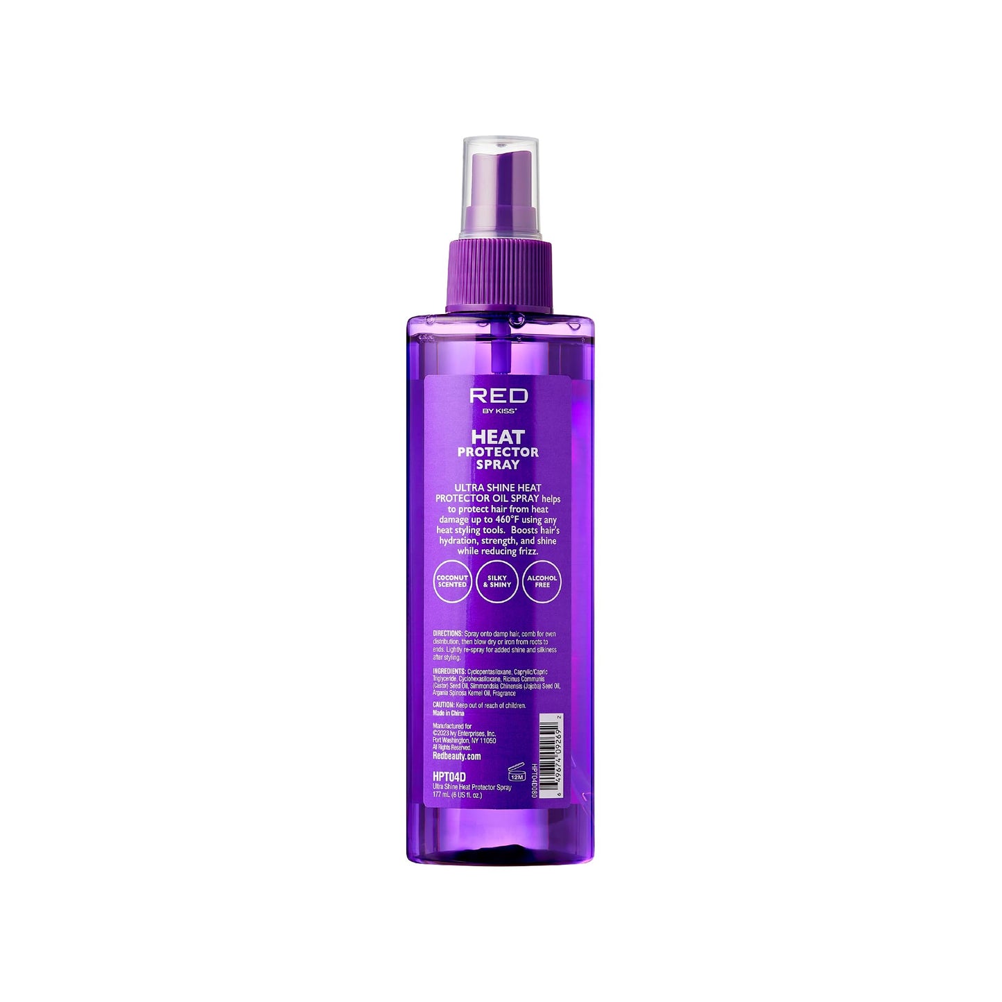 Red by Kiss Heat Protector Ultra Shine Oil Spray - Thermal Protection up to 460°F, Anti-Frizz, Hydration, and Strength for Hair (6 Fl Oz) - Style Beauty & Personal Care Red by Kiss