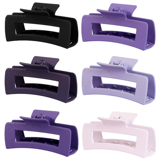 Sisiaipu 4 Inch Big Hair Claw Clips 6 Pcs Large Claw for Thick Hair Square Hair Clips for Women Rectangle Hair Clips Nonslip Acrylic Banana Jaw Clips Beauty and Personal Care Sisiaipu Default Title