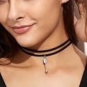 DoubleNine Arrow Pendant Choker Black Gothic Vengan Suede Necklace for Women Beauty & Personal Care Doubnine