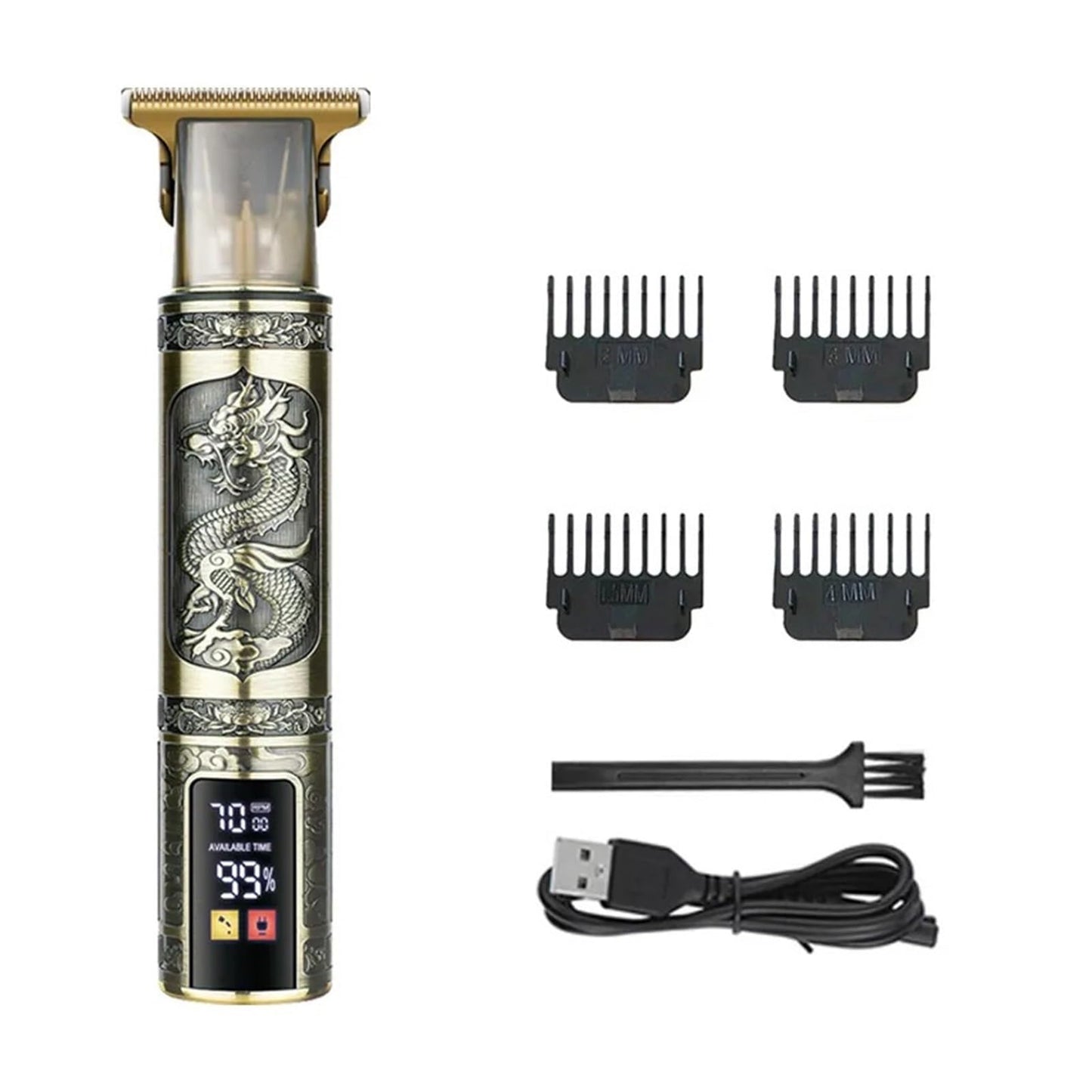 Razors T9 Cordless Hair Finishing Beard Clipper for Men Electric Shaver Razors USB Men's Barber Machine Massage Gun(ABS LCD Dragon) Beauty and Personal Care EWKYLSEM