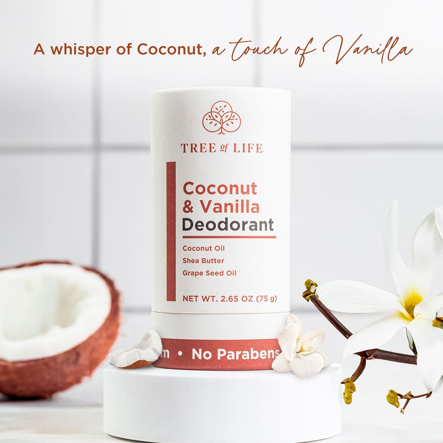 Tree of Life Beauty Coconut and Vanilla Aluminum Free Deodorant for Women - Nourishing Natural Ingredients, Soothing Scent, Smooth Glide with Shea Beauty and Personal Care Tree of Life Beauty