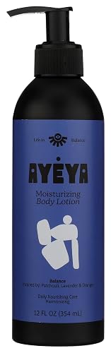 AYÉYA Moisturizing Body Lotion - Balance - Patchouli, Lavender & Orange Oil - Lightweight Vegan Lotion with Guava Oil - 12 Fl Oz Beauty & Personal Care Ayeya