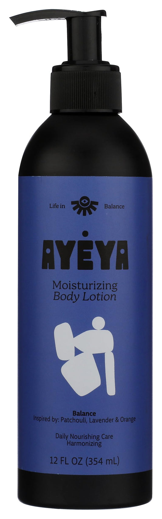 AYÉYA Moisturizing Body Lotion - Balance - Patchouli, Lavender & Orange Oil - Lightweight Vegan Lotion with Guava Oil - 12 Fl Oz Beauty & Personal Care Ayeya