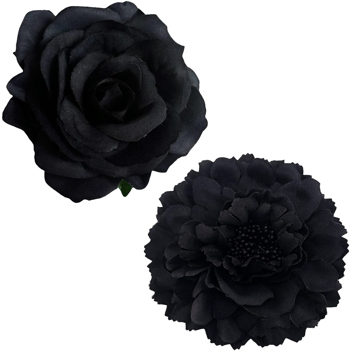 Large Floral Hair Accessory Set - Includes 4 Peony and 4 Rose Barrette Hair Clips for Flamenco Dance, Beach Party, Wedding (Black) Beauty & Personal Care BETITETO