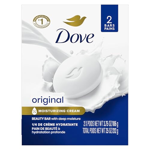 Dove Beauty Bar Soap Original, 2 Bars for Soft, Smooth Skin, with 1/4 Moisturizing Cream 3.75 oz Beauty & Personal Care Dove