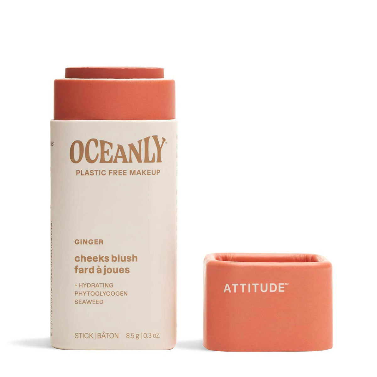 ATTITUDE Oceanly Plastic-Free Lightweight Blush Stick, Titanium Dioxide-Free, EWG Verified, Vegan & Cruelty-free Makeup, Ginger, 0.3 Ounces Beauty & Personal Care ATTITUDE