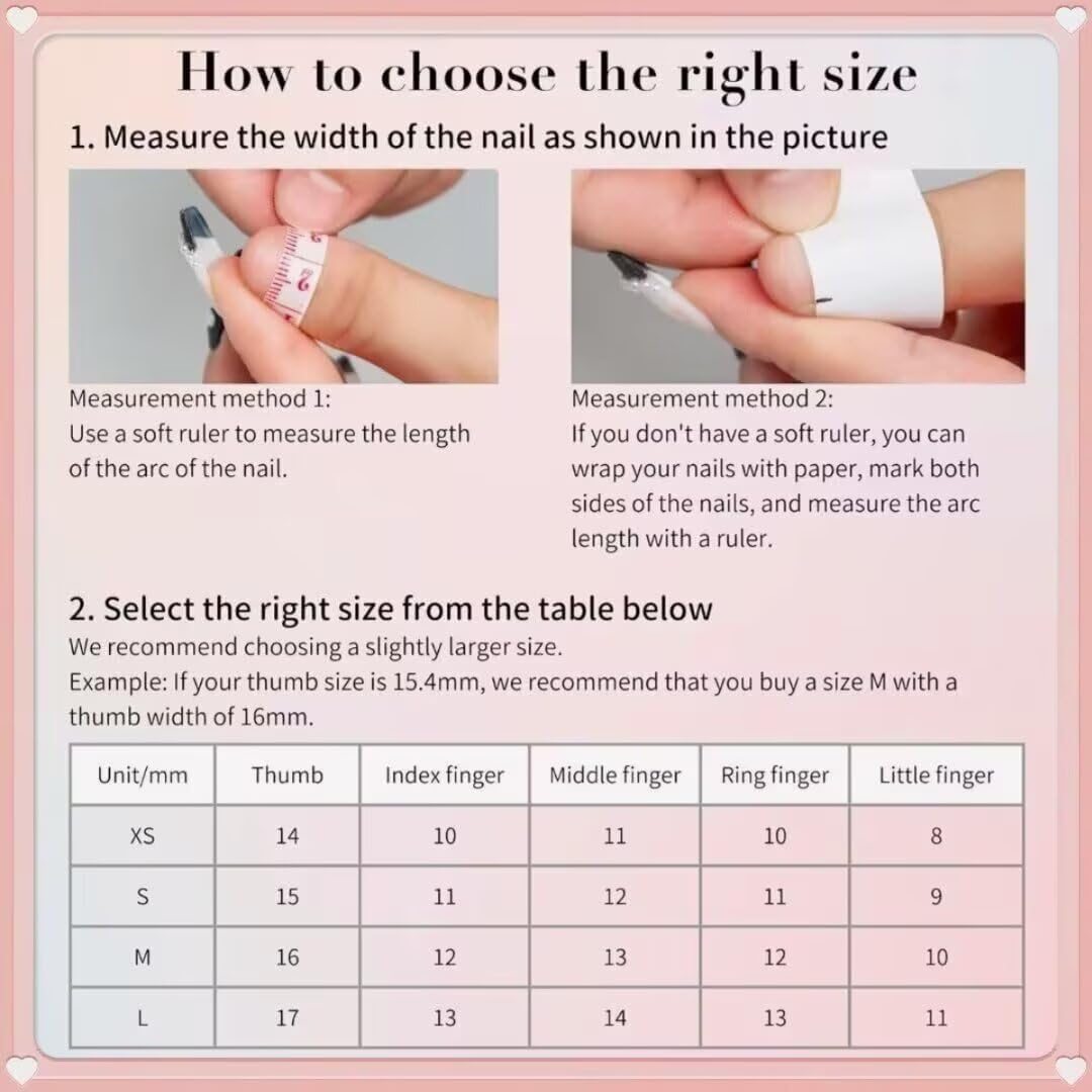 MAGLFELL Press On Nails Handmade French Nails for Women, Reusable Medium Almond False Nails, 10PCS ABS Artificial Fingernails with Tip Designs Beauty and Personal Care MAGLFELL