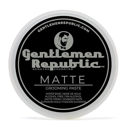 Gentlemen Republic 8oz Matte Paste for Men - Water-Based Men's Hair Paste with Strong Hold & Matte Finish - Alcohol-Free Hair Styling for Natural Beauty & Personal Care Gentlemen Republic