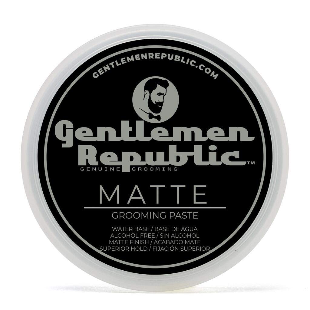 Gentlemen Republic 4oz Matte Paste for Men - Water-Based Men's Hair Paste with Strong Hold & Matte Finish - Alcohol-Free Hair Styling for Natural Beauty & Personal Care Gentlemen Republic