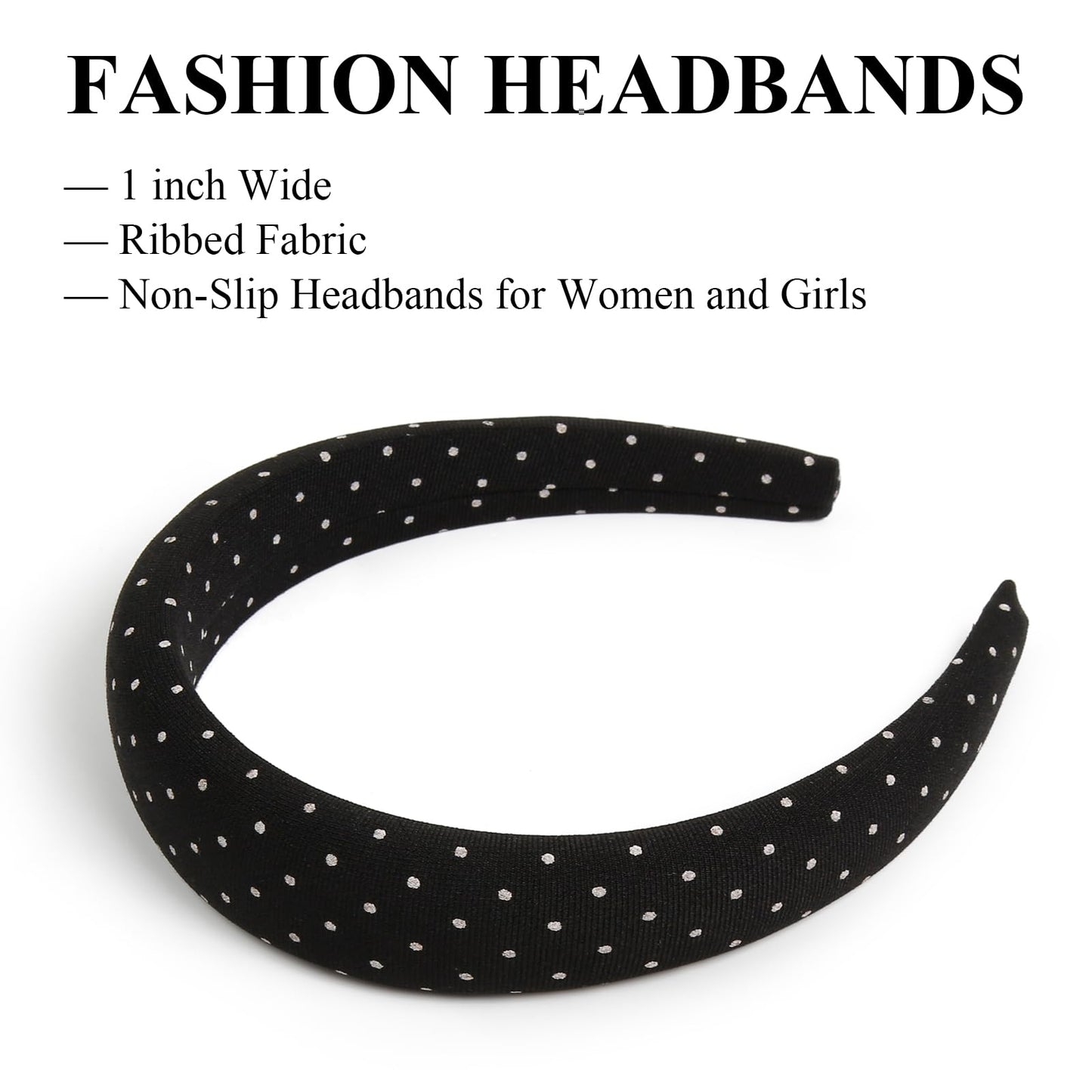 Huachi Polka Dot Headbands for Women Non Slip Trendy Headbands for Women’s Hair Cute Headband for Girls, Elastic Hair Bands for Womens Fashion Beauty and Personal Care Huachi