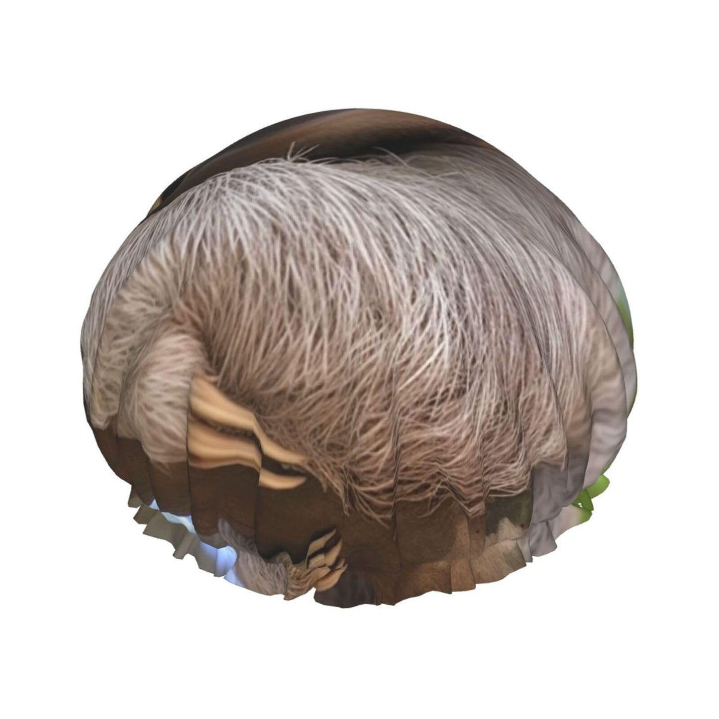 A Sloth on a Tree Branch Shower Cap for Women Men Large Reusable Shower Bonnet Double-Layer Waterproof Bath Caps Elastic Band Hair Hat for All Beauty and Personal Care BWLHJKE