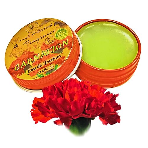 CARNATION Perfume - Eau de Parfum - Solid Balm - Natural Essential Oils Aromatherapy Fragrance (Dianthus Caryophyllus, Lily Fresh Green Floral Spicy Beauty & Personal Care HIGH ALTITUDE ORGANICS