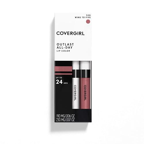 COVERGIRL Outlast All-day Moisturizing Lip Color, Wine To Five, 2 Count (Pack of 1) Beauty & Personal Care COVERGIRL