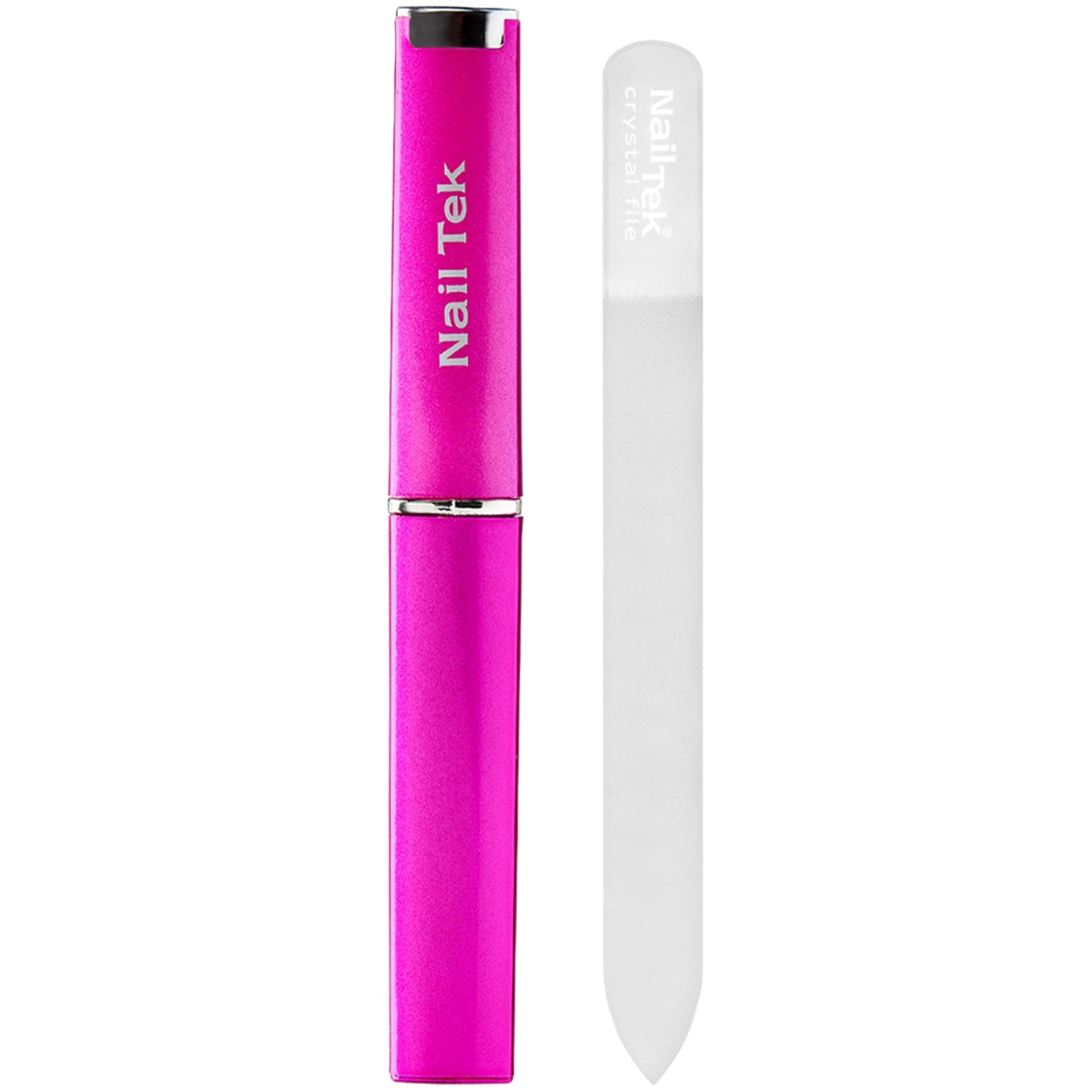 Nail Tek Crystal File - Glass Nail File with Case, Durable and Gentle for Healthy Nails and Cuticles - Travel-Friendly Design, Fuchsia, Medium 5" Beauty & Personal Care Nail Tek