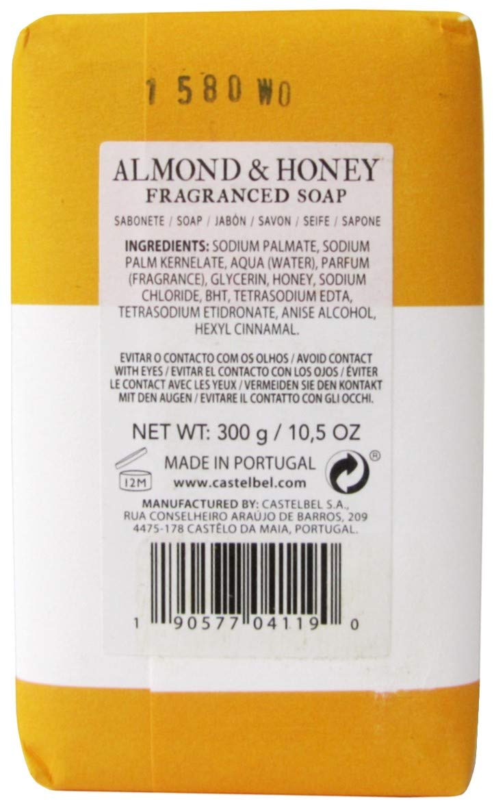 Castelbel Porto"Almond & Honey" - Triple-Milled Fragranced Soap Bar 10.5 Ounce. Made in Portugal. Beauty & Personal Care Castelbel Porto