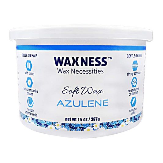 Waxness Soft Wax Tin Azulene 14 oz (400 g) - Professional Strip Wax with Azulene for Face & Body, Smooth Application - Made in Italy Beauty and Personal Care Waxness