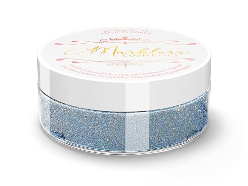MARBLERS Glitter Mica Powder [Starry Night Blue] 0.14oz (4g) | Glitter Mica | Highly Pigmented | Non-Toxic, Vegan, Cruelty-Free | Eyeshadow, Body Beauty & Personal Care MARBLERS