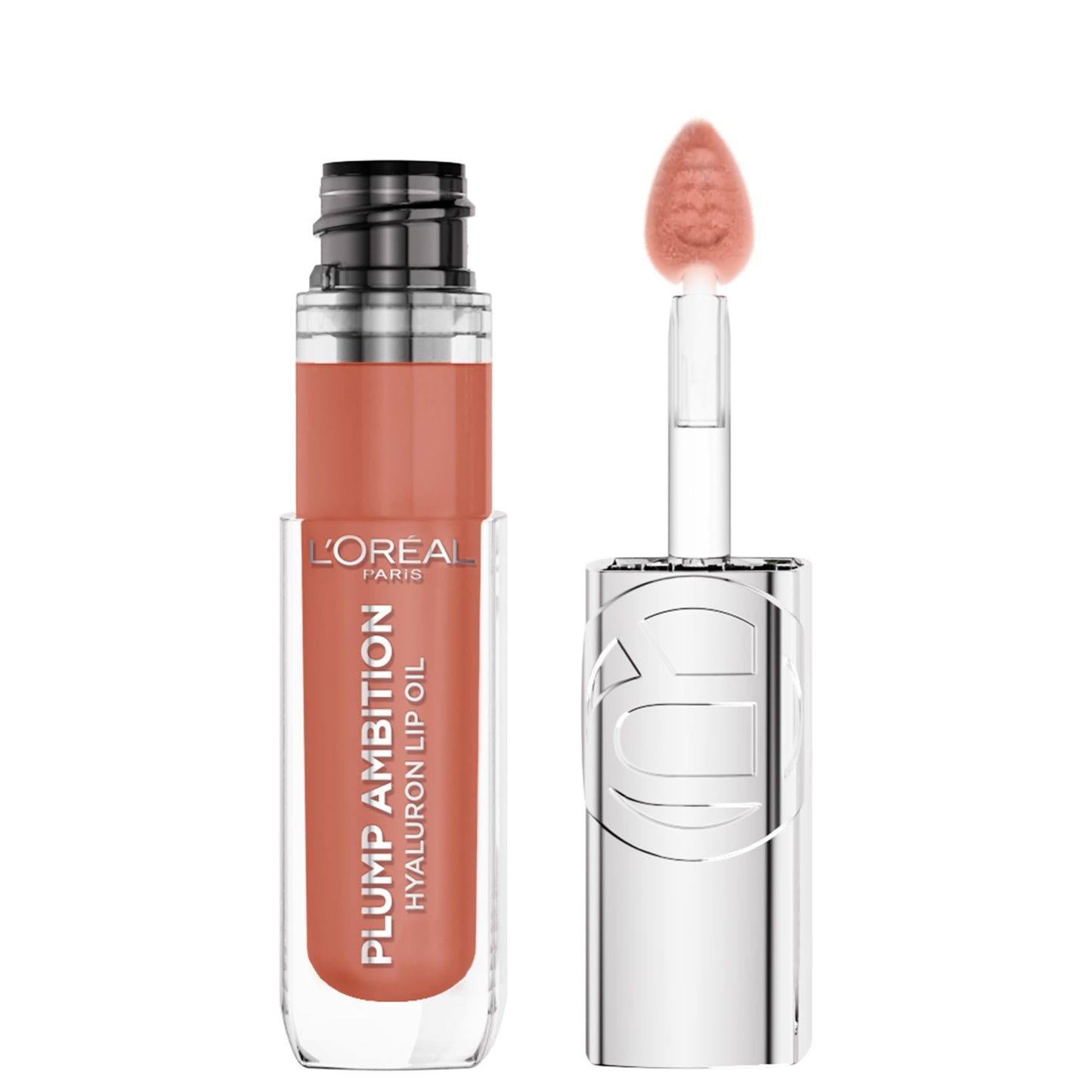 L'Oreal Paris Plump Ambition Hyaluron Lip Oil, 24 HR Lip Gloss with Hyaluronic Acid, Volumizing Formula with Glass-Like Shine, Latte Glace 641, 0.16 Beauty & Personal Care L'Oreal Paris