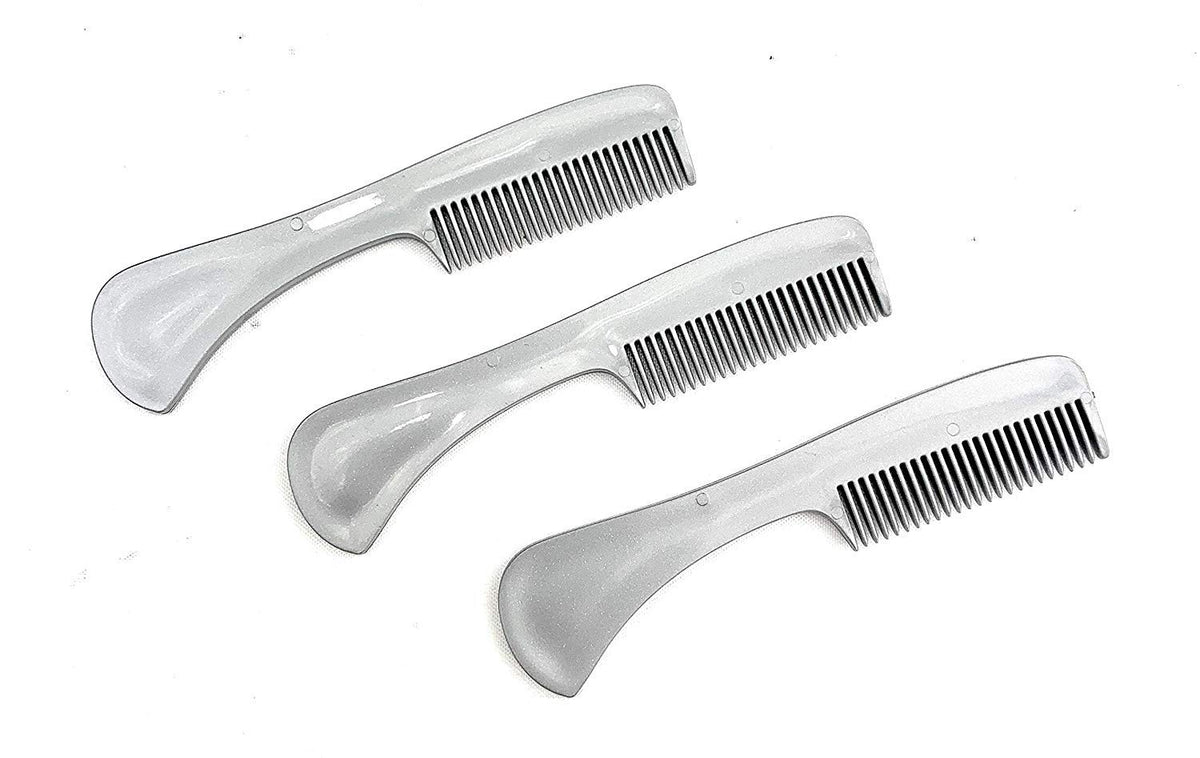 G.B.S Unbreakable Doll Comb Set for Grooming - Fine Toothed Combs, Small Pocket Size Design, For Styling and Detangling Doll Hair or Wig Gray(Pack of