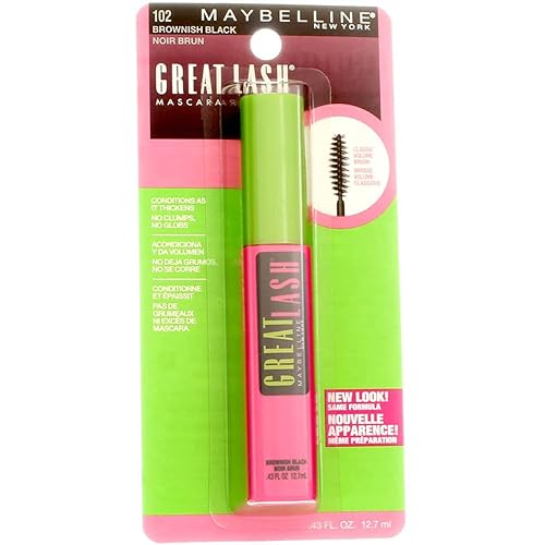 Maybelline Great Lash Washable Mascara, Brownish Black [102], 0.43 oz (Pack of 6) Beauty & Personal Care MAYBELLINE