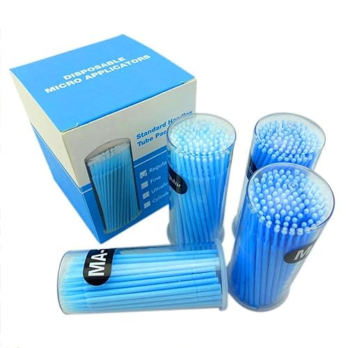 Yimart 400pcs Blue Regular Size 3mm Reusable Mascara Applicator Individual Eyelash Extension Microbrushes Makeup Tools Beauty & Personal Care Yimart