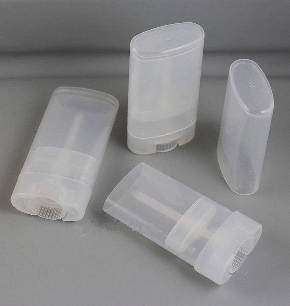 Healthcom 30pcs 0.5 Oz Clear Empty Plastic Deodorant Containers New Empty Oval Lip Balm Tubes 15ml Oval Deodorant Containers for Lipstick Crayon Beauty and Personal Care Healthcom