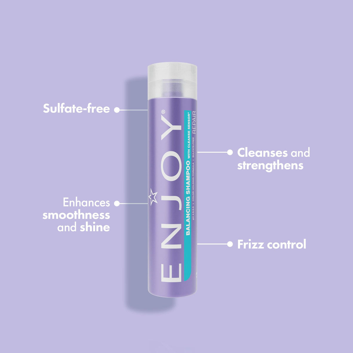 Enjoy Balancing Shampoo, Sulfate-Free Strengthening Formula, Gently Cleanses and Controls Frizz for All Hair Types, Smoothness and Shine with Cleanse
