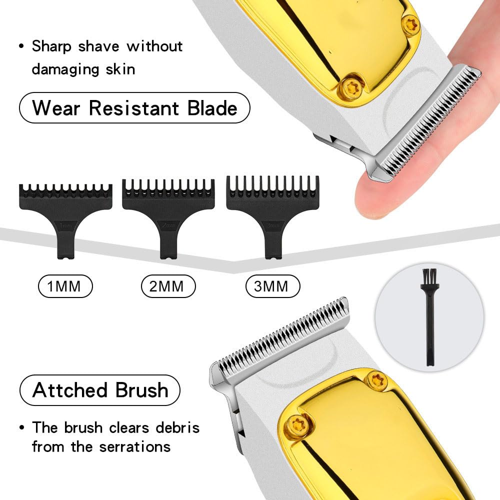 Hair Clippers for Men Professional Cordless & Trimmer Set Super Quiet for Cutting Kit with LED Display 5W Powerful Motor for Barber Home Use Beauty and Personal Care GLESVOWIO