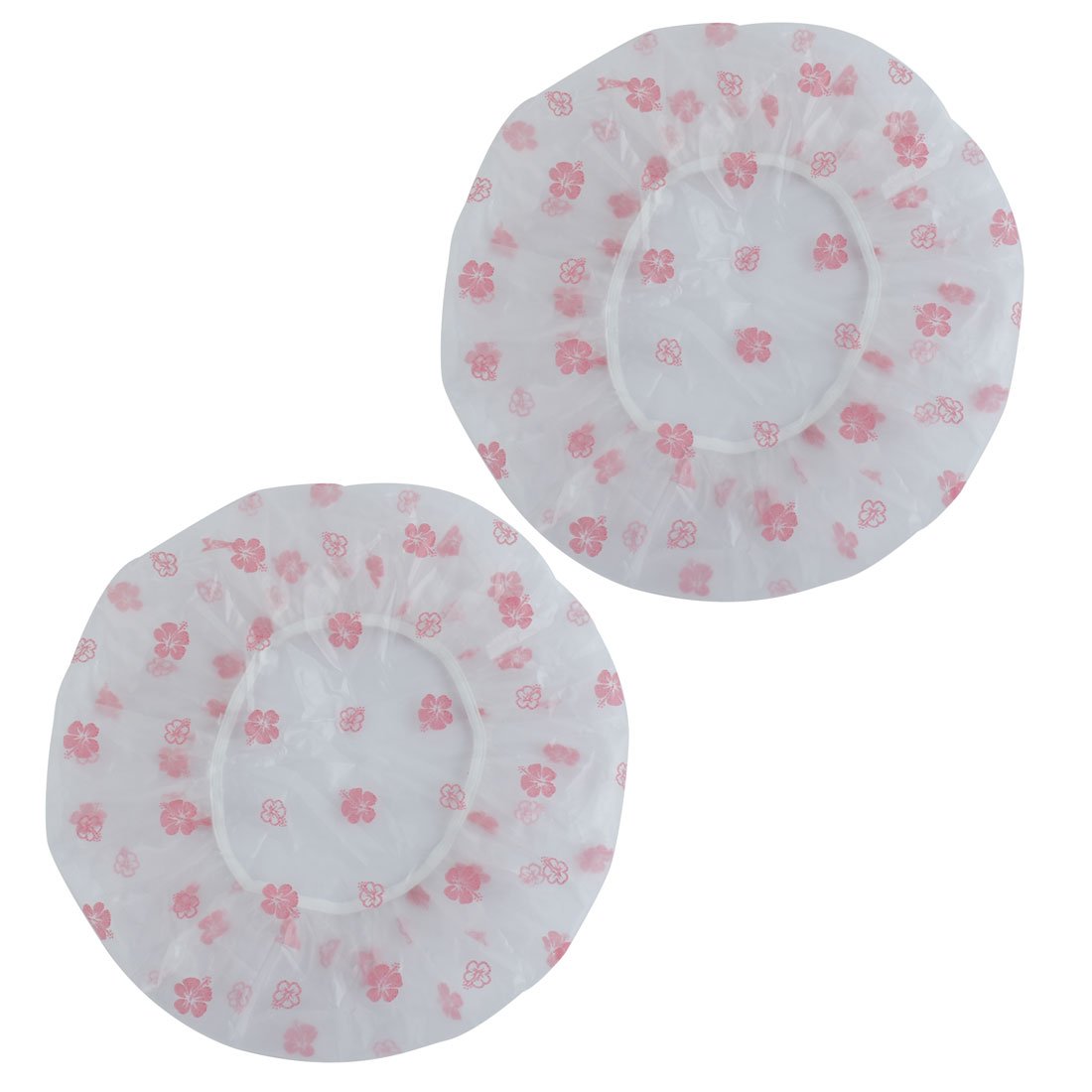 Ruilogod Nylon Flower Print Ladies Foldable Shower Cap Hat 2 Pcs Pink White (id: 1d7 d89 f0b d5d 87a Beauty and Personal Care Ruilogod