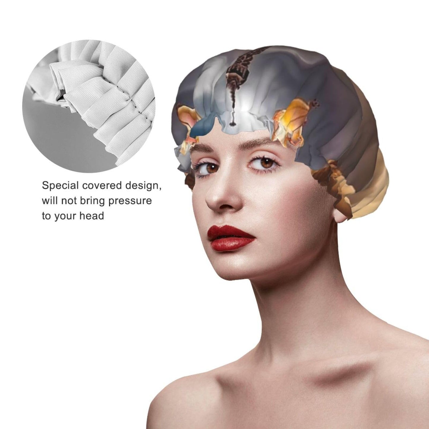 Romantic Paris Eiffel Tower Shower Cap for Women Men Large Reusable Shower Bonnet Double-Layer Waterproof Bath Caps Elastic Band Hair Hat for All Beauty and Personal Care BWLHJKE