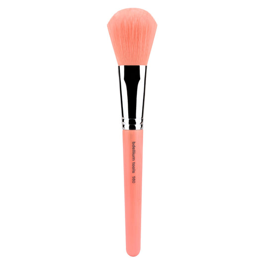 Bdellium Tools Professional Makeup Brush - Pink Bambu Series 980 Large Natural Powder - With Soft Synthetic Fibers, For Airbrushed Finish (Pink, 1pc)