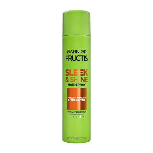 Garnier Fructis Sleek & Shine Hairspray, Provides 24-Hour Anti-Humidity and Frizz Control, Extra Strong Hold, Infused with Bamboo Extract Beauty & Personal Care Garnier