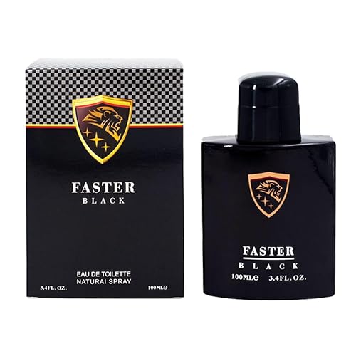 EBC Perfume Faster Black Men Perfume 100ml Eau De Parfum Vaporisateur Spray Red apple, plum, lime/Essential Oil From France Beauty & Personal Care EBC Perfume