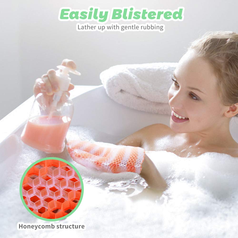 ANMONE Honeycomb Exfoliating Glove [Yellow 1Pack] TPU Honeycomb Bath Mitt,Rapid Foaming Quick Drying Unisex Face and Body Scrubs Beauty & Personal Care ANMONE