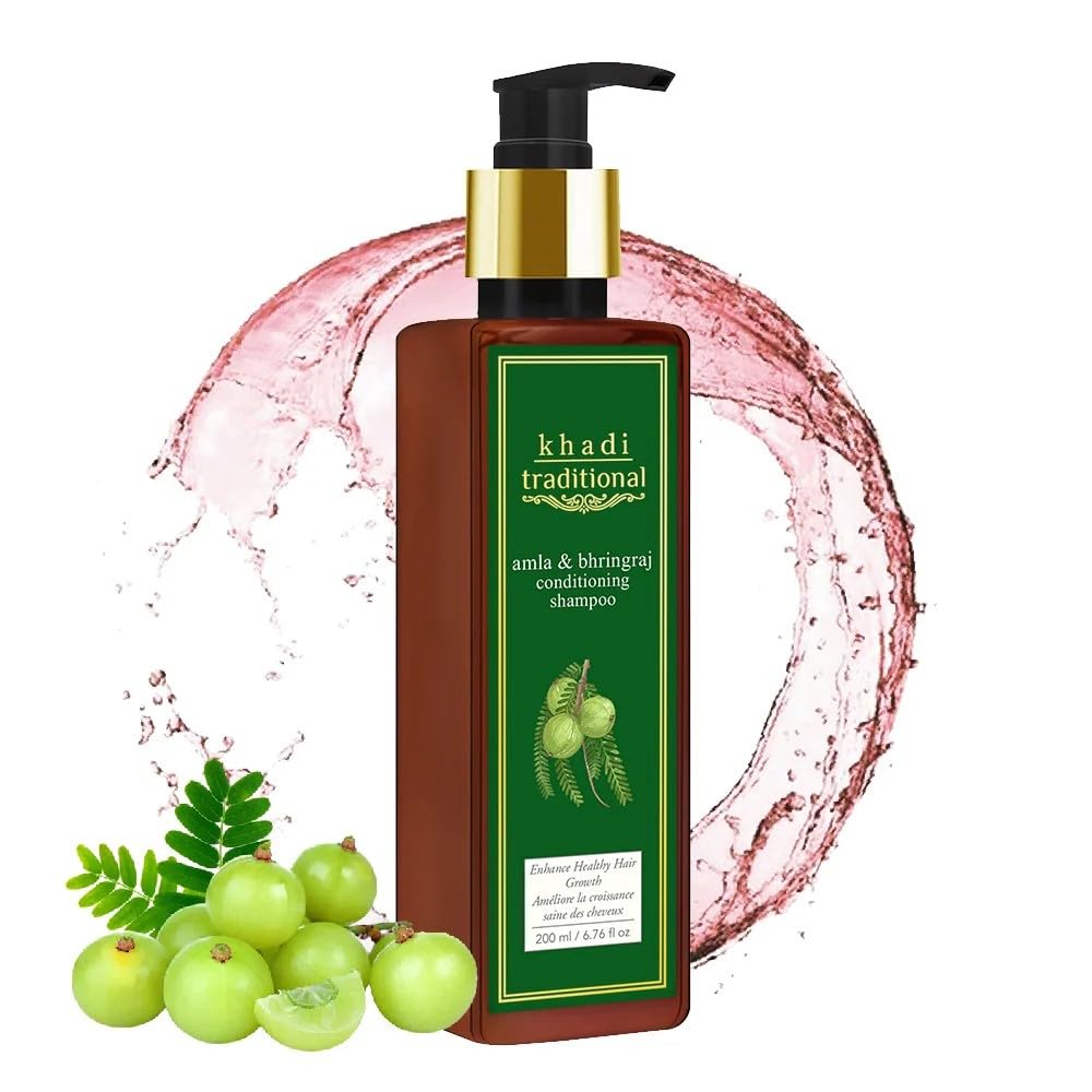 Khadi Traditional Natural Hair Care Shampoo Set, Coconut Milk, Amla & Bhringraj, Honey & Almond, With Herbal Extracts (Amla & Bhringraj) Beauty & Personal Care Khadi Traditional