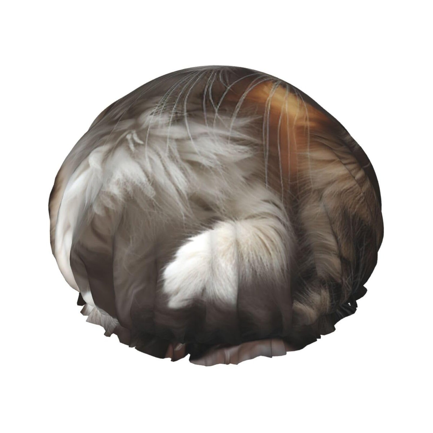 Cat Kiss Shower Cap For Women Reusable Double Layers Bathing Bath Cap Hair Caps Waterproof Elastic Band Ladies Spa Salon Shower Hat Hair Caps Beauty and Personal Care GDSHJKLW