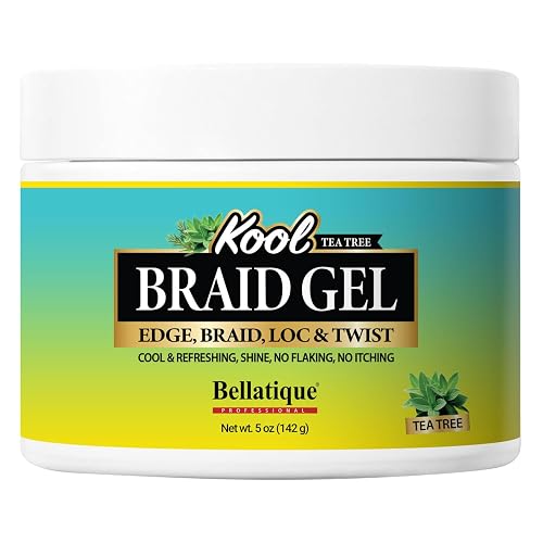 BELLATIQUE KOOL Braiding Gel Maximum Hold for LOC & Twist - No Flaking, No Whitening, Fast Drying, High Shine, Cool & Refreshing, Long Lasting Hold (5 Beauty & Personal Care BELLATIQUE