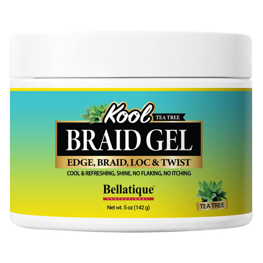 BELLATIQUE KOOL Braiding Gel Maximum Hold for LOC & Twist - No Flaking, No Whitening, Fast Drying, High Shine, Cool & Refreshing, Long Lasting Hold (5 Beauty & Personal Care BELLATIQUE
