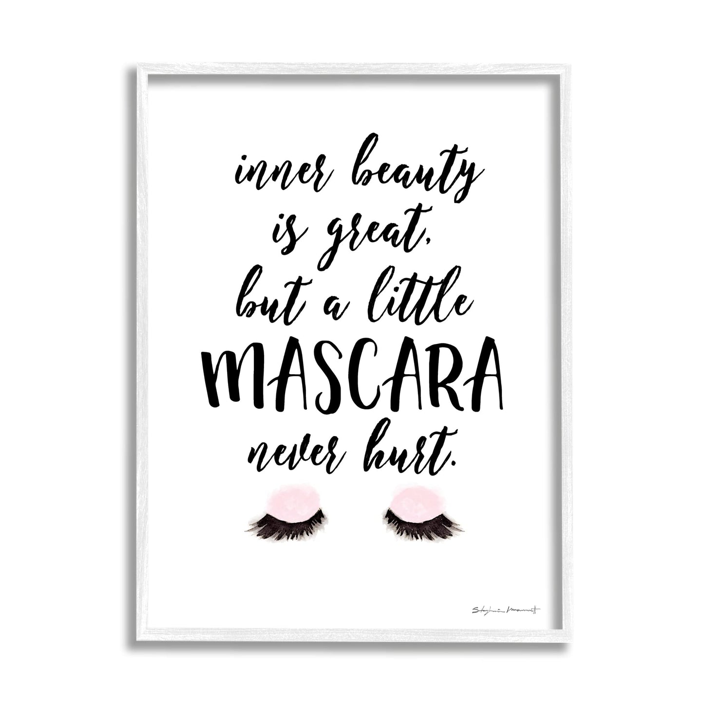 Stupell Industries A Little Mascara Never Hurt Phrase Glam Lashes Beauty & Personal Care Stupell Industries