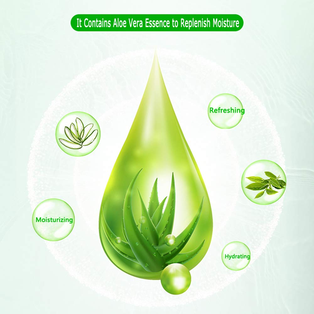 PalNour Aloe Facial Skincare Sheet Hydrating Moisturizing Revitalizing Facial Skincare Sheet for Dry, Oily, Sensitive and Tired Skin 25ml/0.8oz, Pack Beauty & Personal Care PalNour