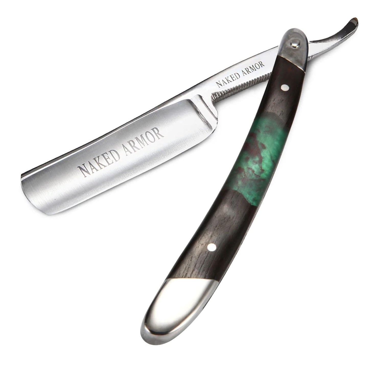 Naked Armor Professional Straight Razor for Men - Shave Ready 7/8" Japanese Steel Straight Edge Razor - Mador Series with Hand-Crafted Ebony Wood Beauty and Personal Care Naked Armor