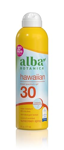 Alba Botanica Hawaiian Coconut, SPF 30 Sunscreen Spray, 6 Fl Oz Beauty & Personal Care Alba Botanica